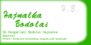 hajnalka bodolai business card